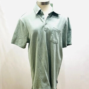 BUFFALO Men Short Sleeve Pullover Collared Polo Style Green Shirt Size Medium